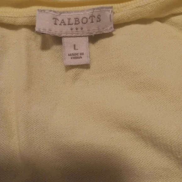 Talbots Yellow Long Sleeve Button Front Cardigan Large - Picture 5 of 5